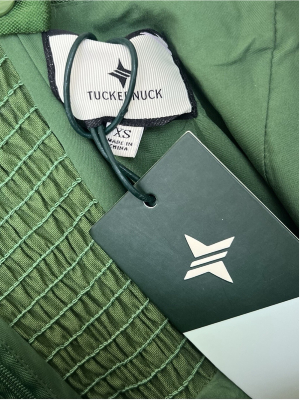 New Tuckernuck Green Dupioni Esme Midi Dress XS Formal Wedding Guest Elegance - Picture 10 of 11